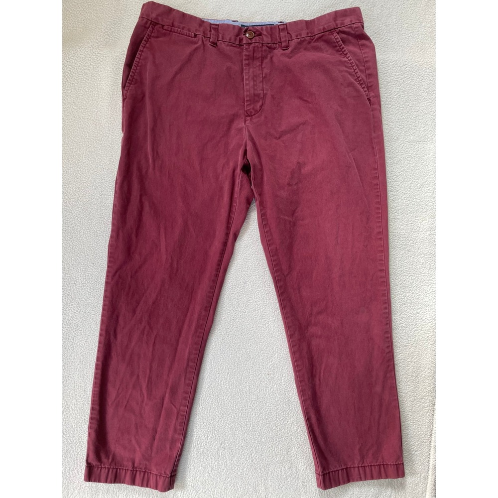 Tommy Hilfiger Mens 36x30 Custom Fit Chino Pants Burgundy Redβ Cotton Trousers